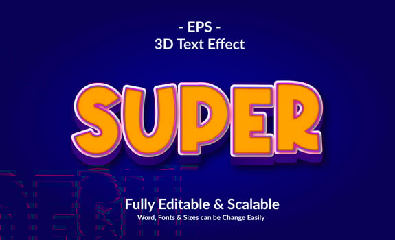 Editable text effect - super 3d style concept photo