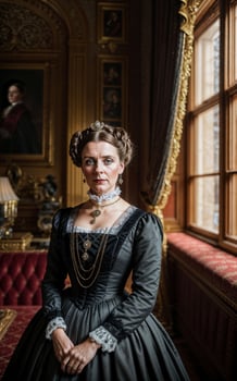 photo of British lady from the Victorian era, generative AI