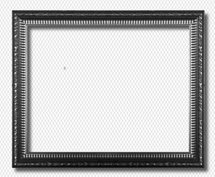 Black picture frame isolated on transparent photo