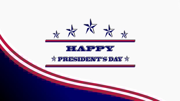 Happy President's Day American Flag White Background Design, Banner, Poster, Greeting Card Illustration. photo