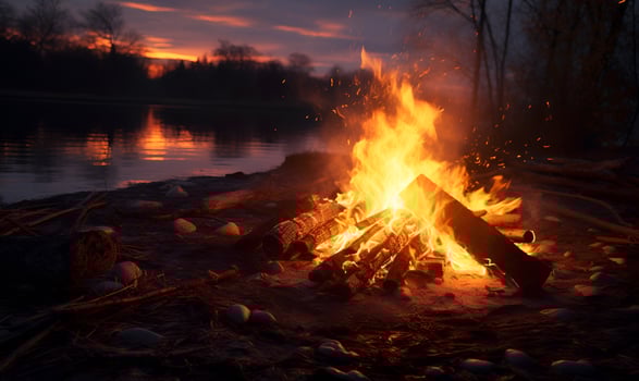 bonfire in the wild, ai generative photo
