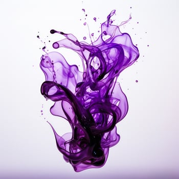 Ink splash dispersing in water creating abstract shapes isolated on a gradient background photo