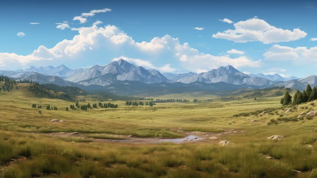 field foothill grasslands grassy ai generated photo