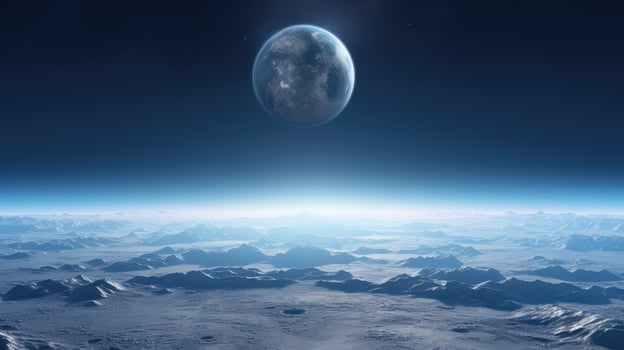 earth lunar earthrise landscape ai generated photo