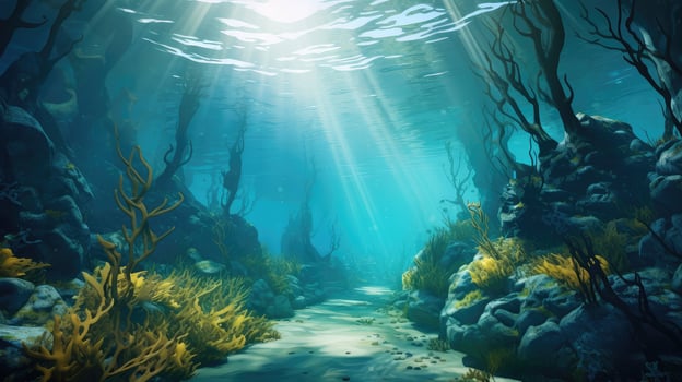 nature underwater kelp forests ai generated photo