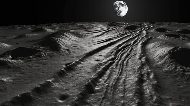 space moon rilles dark ai generated photo
