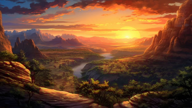 travel canyon overlook sunset ai generated photo