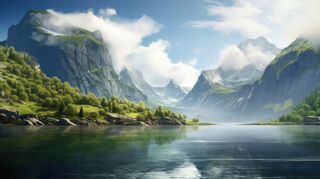 scandinavia norwegian fjord island ai generated photo