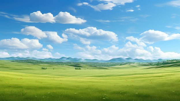 green rolling prairie expansive ai generated photo