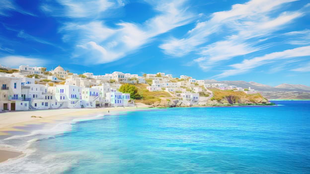 travel greek island retreats ai generated photo