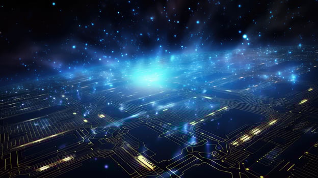 design cybernetic galaxy galaxy ai generated photo