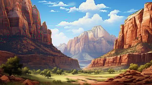 landscape zion canyon located ai generated photo