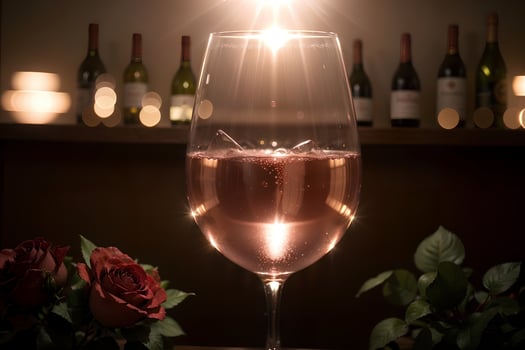 Effervescent Elegance A Captivating Display of Sparkling Rose Wine. AI Generated. photo