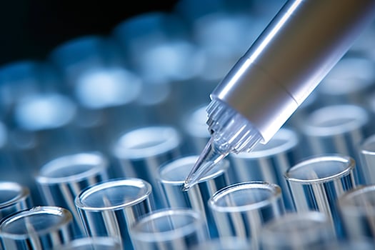 Macro shot of doctor tip and plastic plate for immunosorbent assay. AI Generated photo