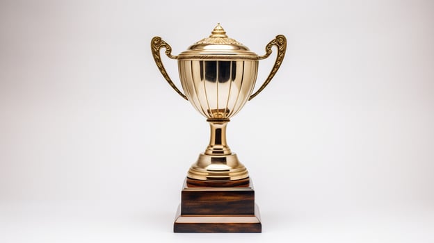 Hyper realistic trophy in white background, perfect for success and achievement concepts photo