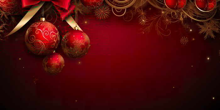 Christmas ball decoration background. AI Generated photo