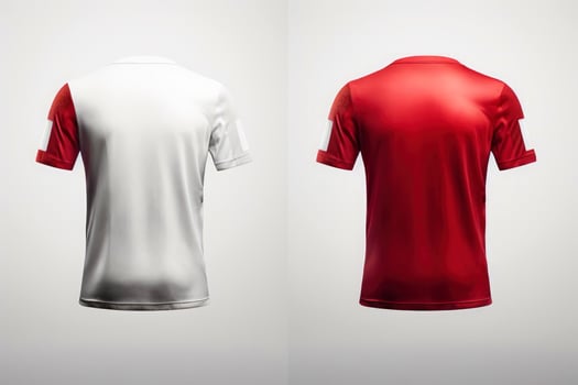 Mockup sports football team uniforms multicolors shirt, Generative AI illustration photo