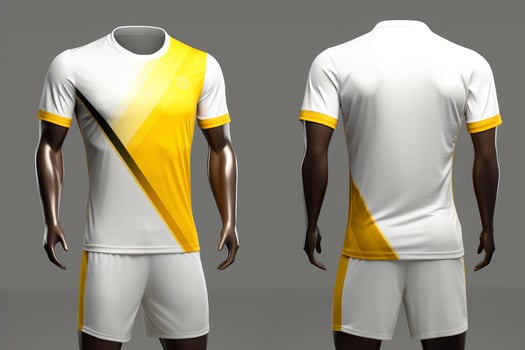 Mockup sports football team uniforms multicolors shirt, Generative AI illustration photo