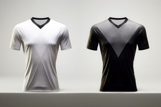 Mockup sports football team uniforms white shirt, Generative AI illustration photo