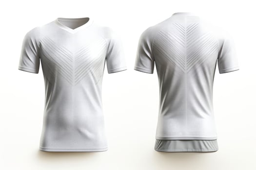 Mockup sports football team uniforms white shirt, Generative AI illustration photo