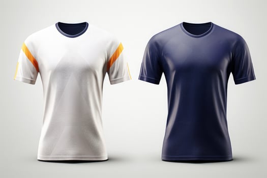 Mockup sports football team uniforms multicolors shirt, Generative AI illustration photo