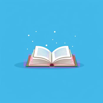 Overhead view of open book with empty blank white pages. Notebook composition for catalog, magazines concept by AI Generated photo