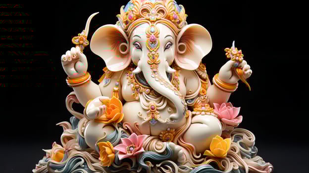Ganesha Deity Statue in Hindu Culture, Ai Generated photo