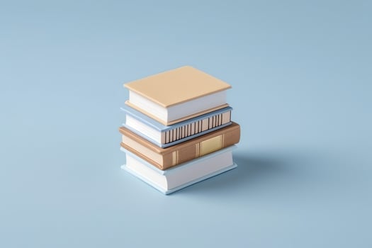 A book pile close up on a table. Front view pile book. For festival of world book day, national book day or national education day. Stack of colorful books on white background by AI Generated photo