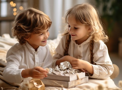 Cute children playing together photo