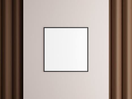 Photo frame mockup hanging on the wall