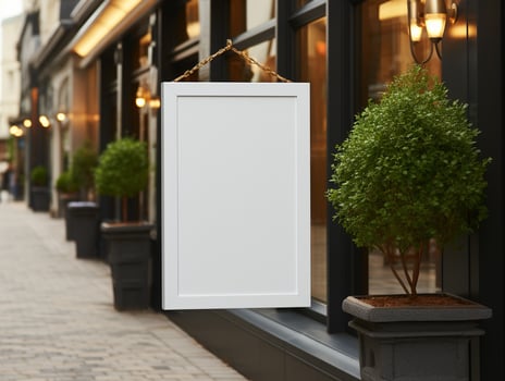 AI Generated A blank shop sign photo