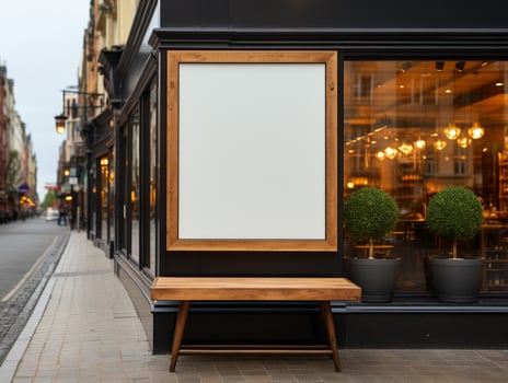 AI Generated A blank shop sign photo