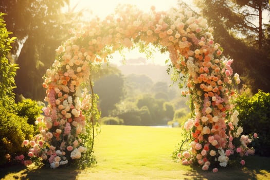 AI Generated Outdoor Flower Arch photo