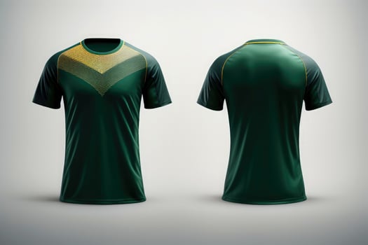 Mockup sports football team uniforms multicolors shirt, Generative AI illustration photo
