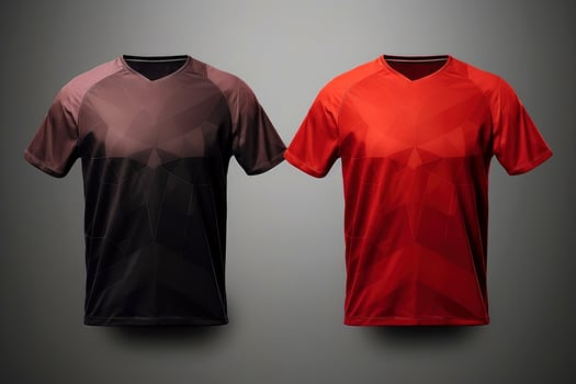 Mockup sports football team uniforms multicolors shirt, Generative AI illustration photo