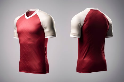 Mockup sports football team uniforms multicolors shirt, Generative AI illustration photo