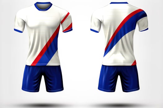 Mockup sports football team uniforms multicolors shirt, Generative AI illustration photo