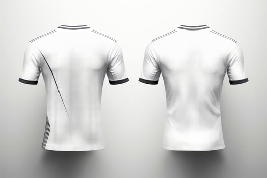 Mockup sports football team uniforms white shirt, Generative AI illustration photo