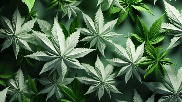 Green leaves of natural hemp marijuana for medical use photo