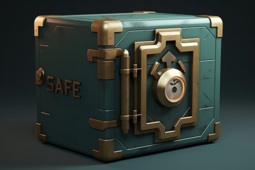 Sturdy Metallic safe box lock. Generate Ai photo