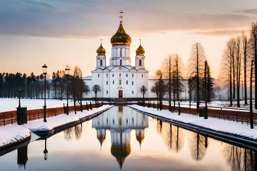 the kremlin in winter. AI-Generated photo
