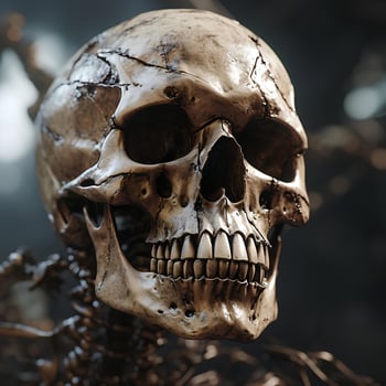 portrait of human skull, AI Generative photo