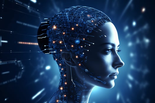 Futuristic human Artificial Intelligence photo