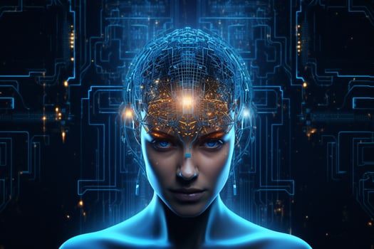 Futuristic human Artificial Intelligence photo