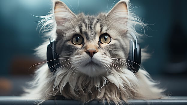 Beautiful funniest cat picture, cute feline animal background image, AI Generated photo