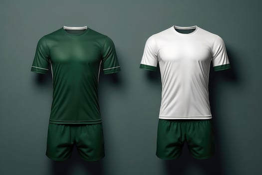 Mockup sports football team uniforms multicolors shirt, Generative AI illustration photo