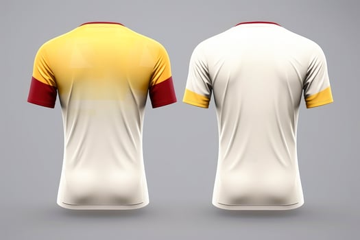 Mockup sports football team uniforms multicolors shirt, Generative AI illustration photo