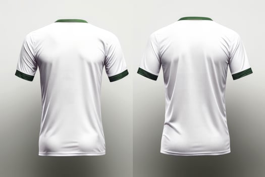 Mockup sports football team uniforms white shirt, Generative AI illustration photo
