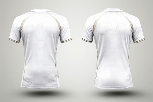 Mockup sports football team uniforms white shirt, Generative AI illustration photo