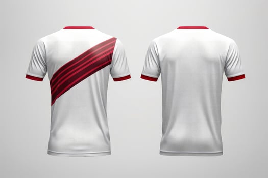 Mockup sports football team uniforms multicolors shirt, Generative AI illustration photo